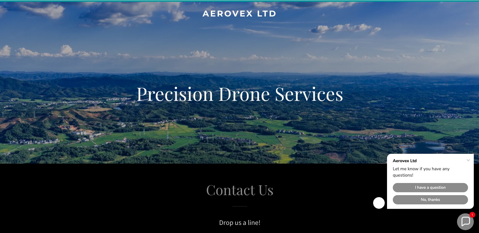 Screenshot of Aerovex website
